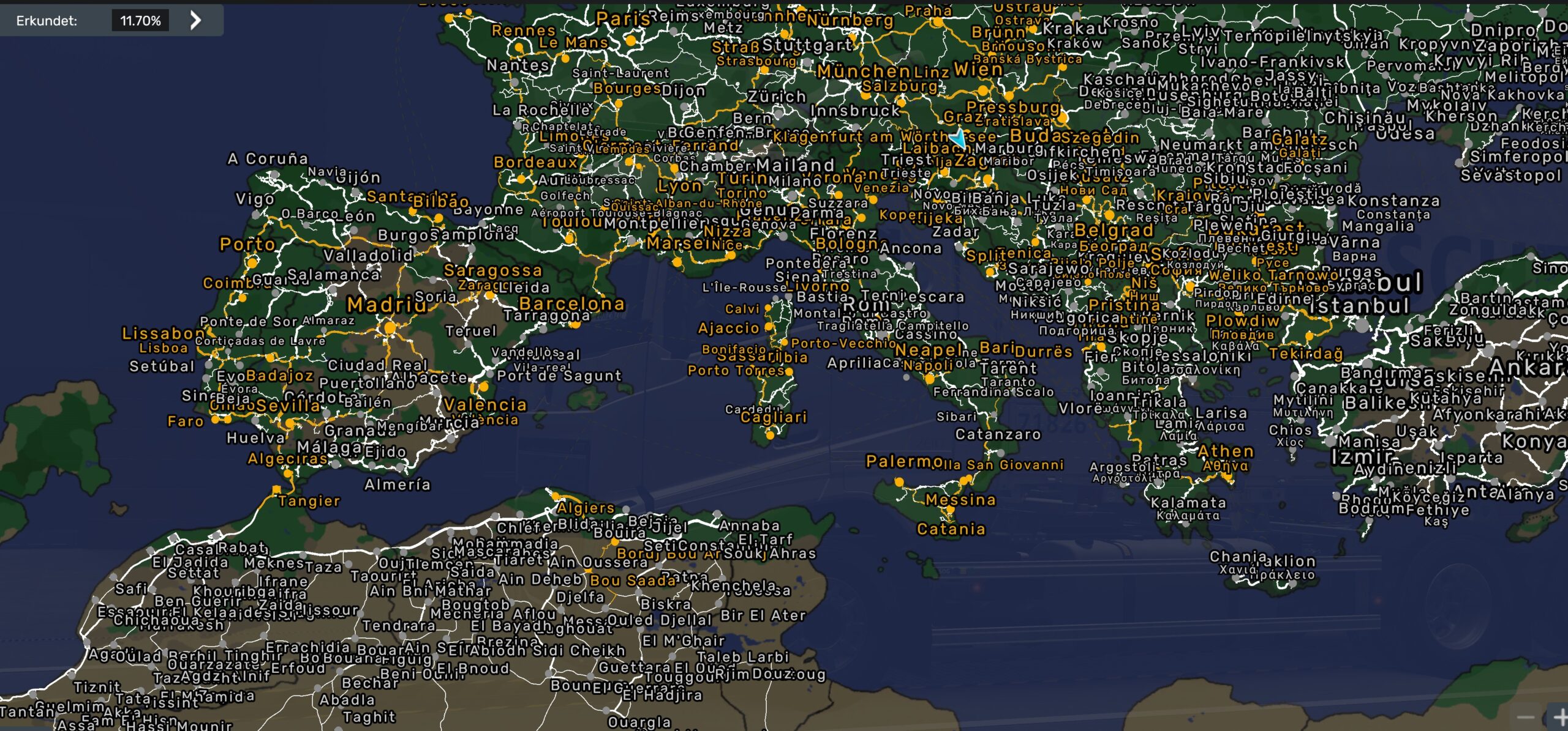 World Map Euro Truck-Simulator 1.58